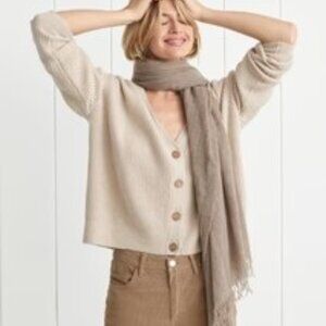 Jenni Kayne Cropped Cashmere Cocoon Cardigan Sweater in Oatmeal (XXS)